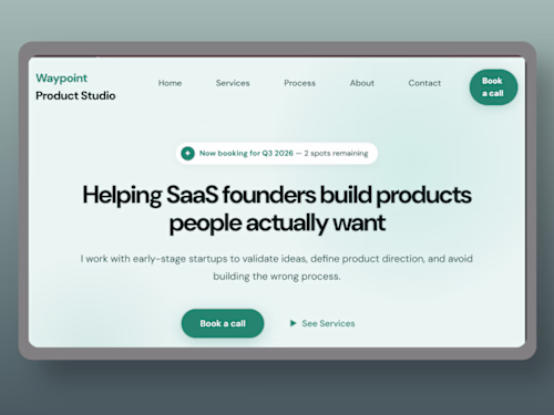 Development of Waypoint Product Studio Concept Website
