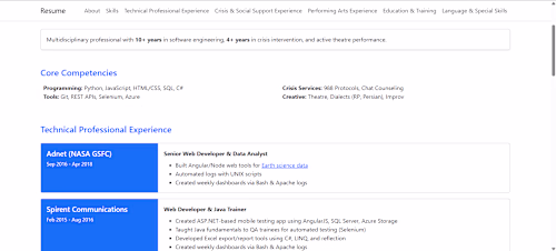 Dash Samari's Resume Website Development