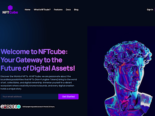 NFTcube - An NFT marketplace landing page