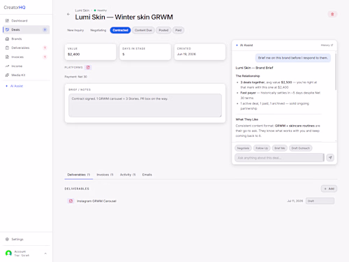 Full-stack SaaS platform for creator