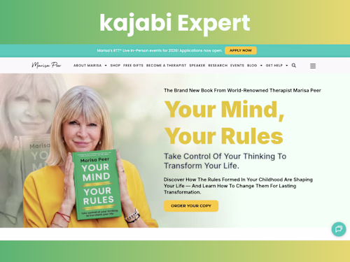 Marisa Peer Website Redesign and Kajabi Integration