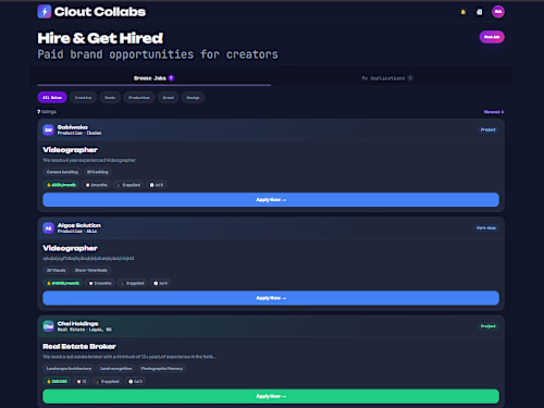 Clout Collabs - Creator Collaboration Platform