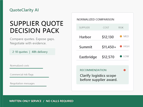 Synthetic Supplier Quote Decision Report