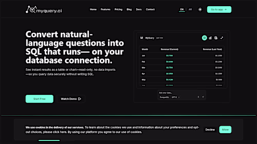 MyQuery | AI-Powered Analytics & Dashboard Generation Platform