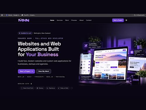 A modern portfolio website designed
