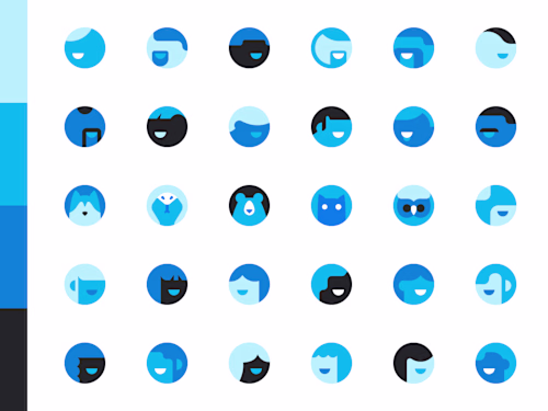 Brand icons and illustrations for OF platform