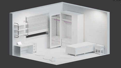 Low-Poly Bedroom Project
