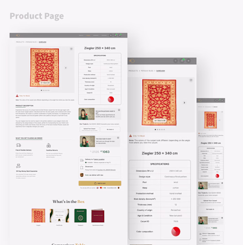 Increasing checkout by 105% on Tapijt & Kelim new website
