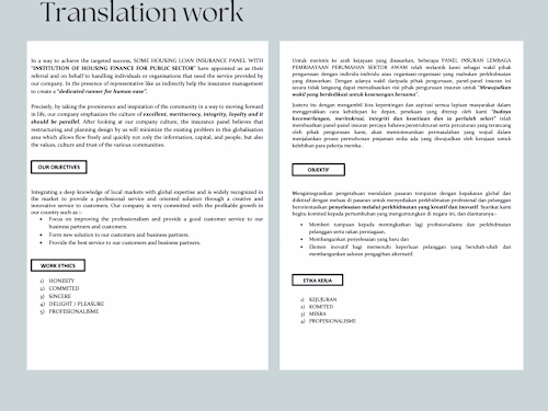 Translated and Proofread Company Profile