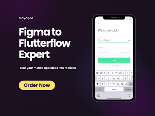 Figma to Flutterflow, Mobile App UI Designer