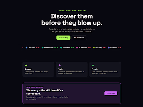 I built Artist Exchange -