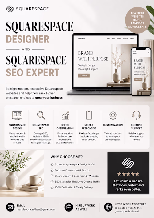 SQUARESPACE SEO & SPEED
BOOST YOUR