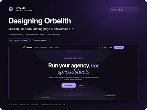 Designing Orbelith - Multilingual SaaS Landing Page