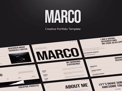 Marco - Portfolio Framer Website Template