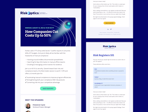Email Templates and Design for RiskOptics