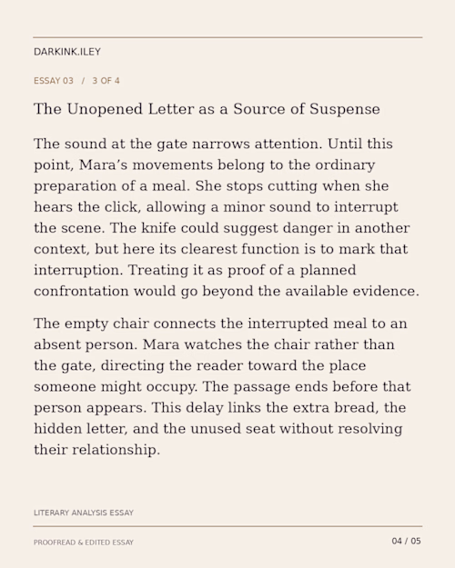 essay about unopened letter