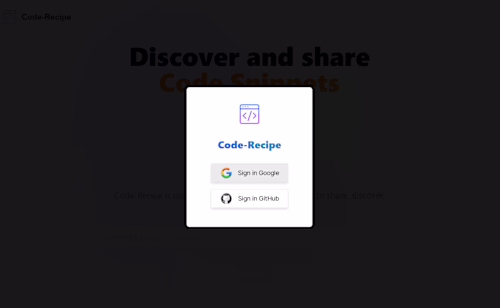 Code Recipe Platform