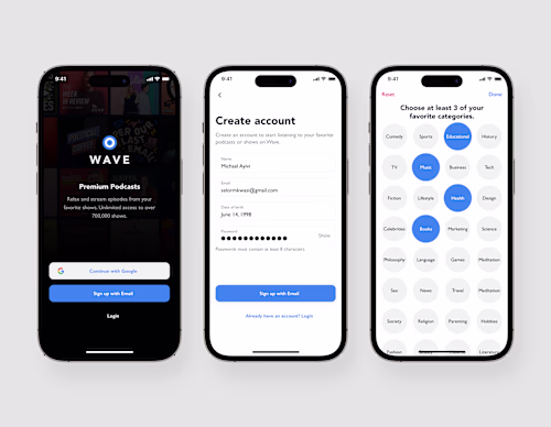Wave - Podcast Streaming Mobile App