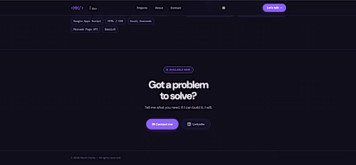 Personal developer portfolio built from