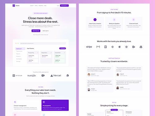 Relato — CRM SaaS Landing Page UI Design in Figma