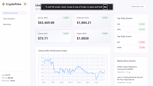 :CryptoPulse Pro Terminal is a