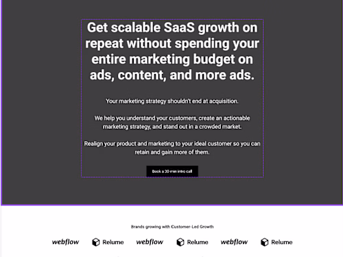 Website for a B2B SaaS consultancy, created as a practice piece