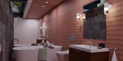 Modern Zen Bathroom: Wood &