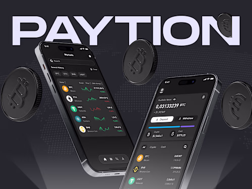 Paytion - crypto-exchanger app, UX/UI, web & branding