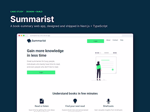 Summarist: Book Summary App, Designed & Built in Next.js