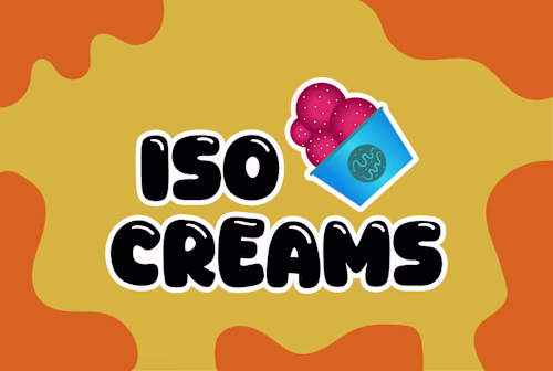ISO CREAMS BRAND logo design { this Brand Sells Ice creams }