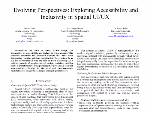 Published Research Paper