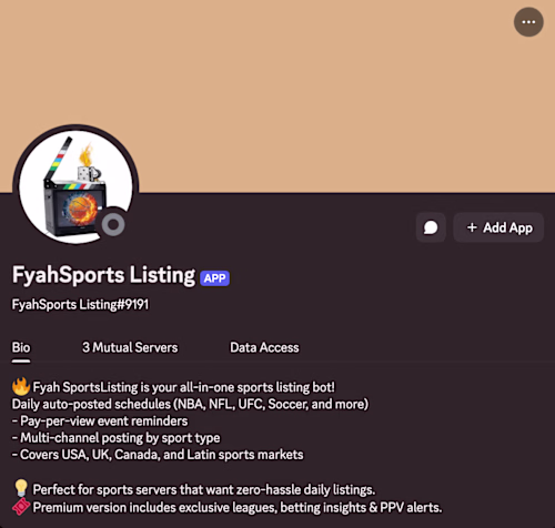 Sports Listing Bot
A Bot That