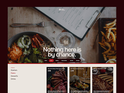 House of Aldren Fine Dining Website Design