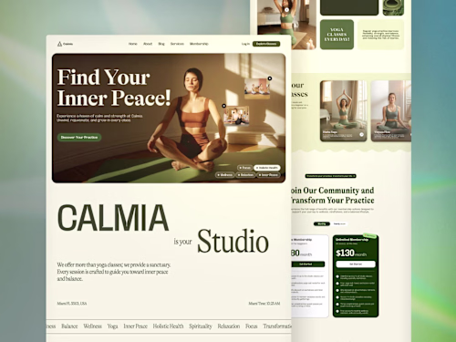 Calmia Yoga Studio - Website Design