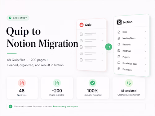 Quip to Notion Knowledge Base Migration