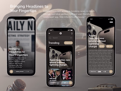 Mobile application design for News App