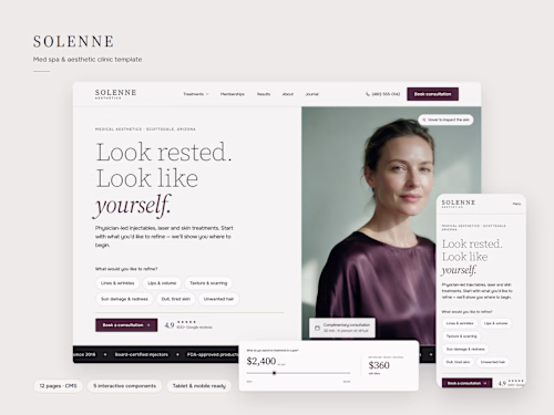 Solenne — Med Spa Framer Template