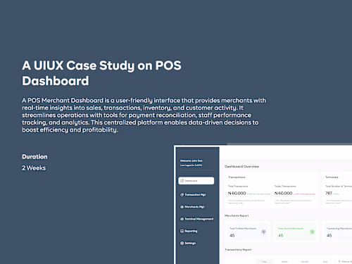 A POS Merchant dashboard (Case Study)