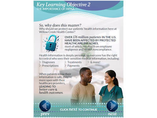 Screenshot from a compliance training