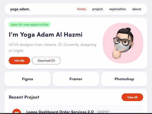 Personal Portfolio Website - Framer Website