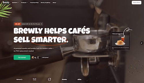 Brewly Analytics Dashboard Design for AI Cafe Upsell Platform