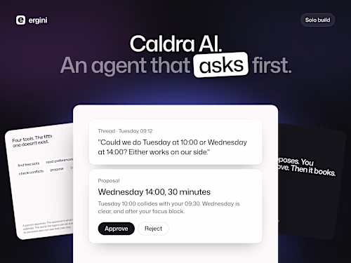Caldra AI - A scheduling agent that asks before it books