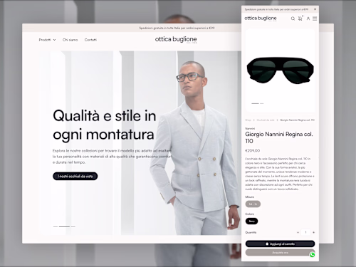Ottica Buglione - Webflow & Shopify connected with Smootify.io