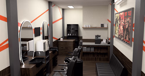 Barbershop Interior 3D Visualization Project