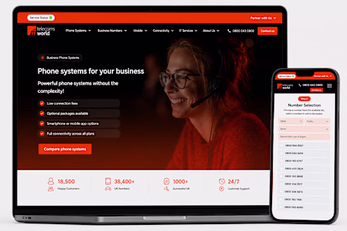 Telecoms World: Webflow Website & Call Tracking System