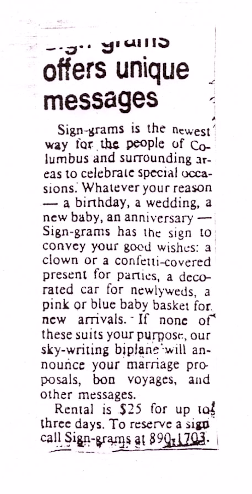 Sign-grams Offers Unique Messages