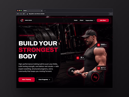 Iron Core — Premium Gym & Fitness Framer Template