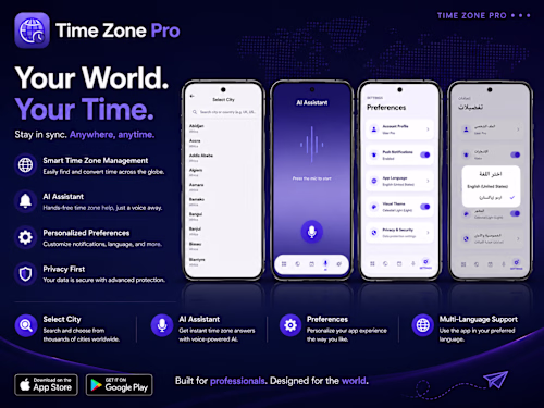 Flutter Time Zone Pro App
A