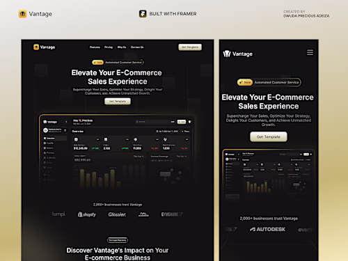 Vantage Saas Landing Page 