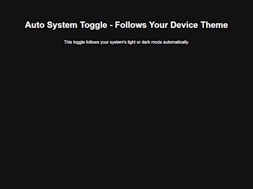 Dark Mode Toggle – System Preference Based